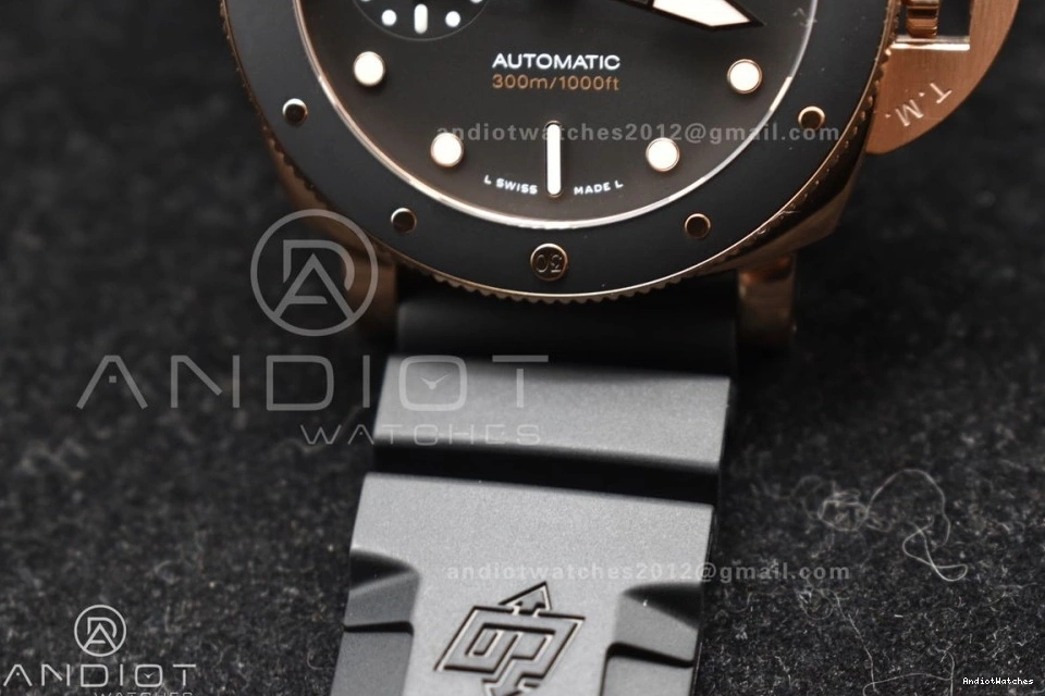 PAM2164 Submersible Dial Black WrinkleFree Best on P Rubber VSF 992 Black Edition 42mm Strap 0927